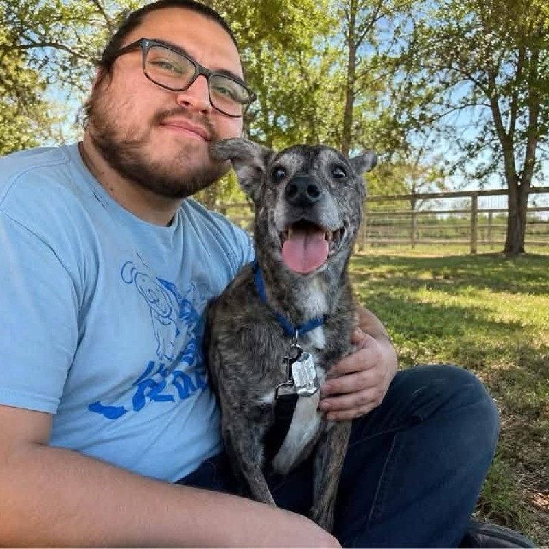 Nacho with his dog Louie